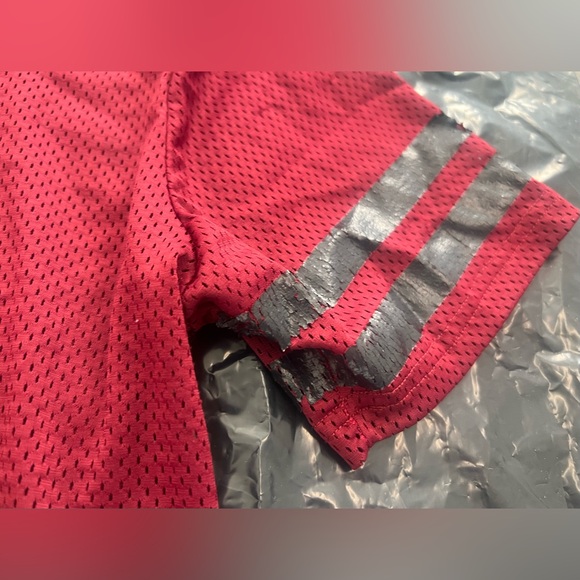 Heavily PreLoved CellBlock13 Tailback Mesh Crop Top - Size S - Burgundy/Black - Picture 8 of 10